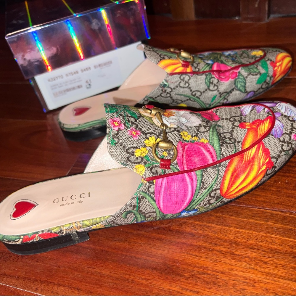 Gucci floral GG LOGO Mules